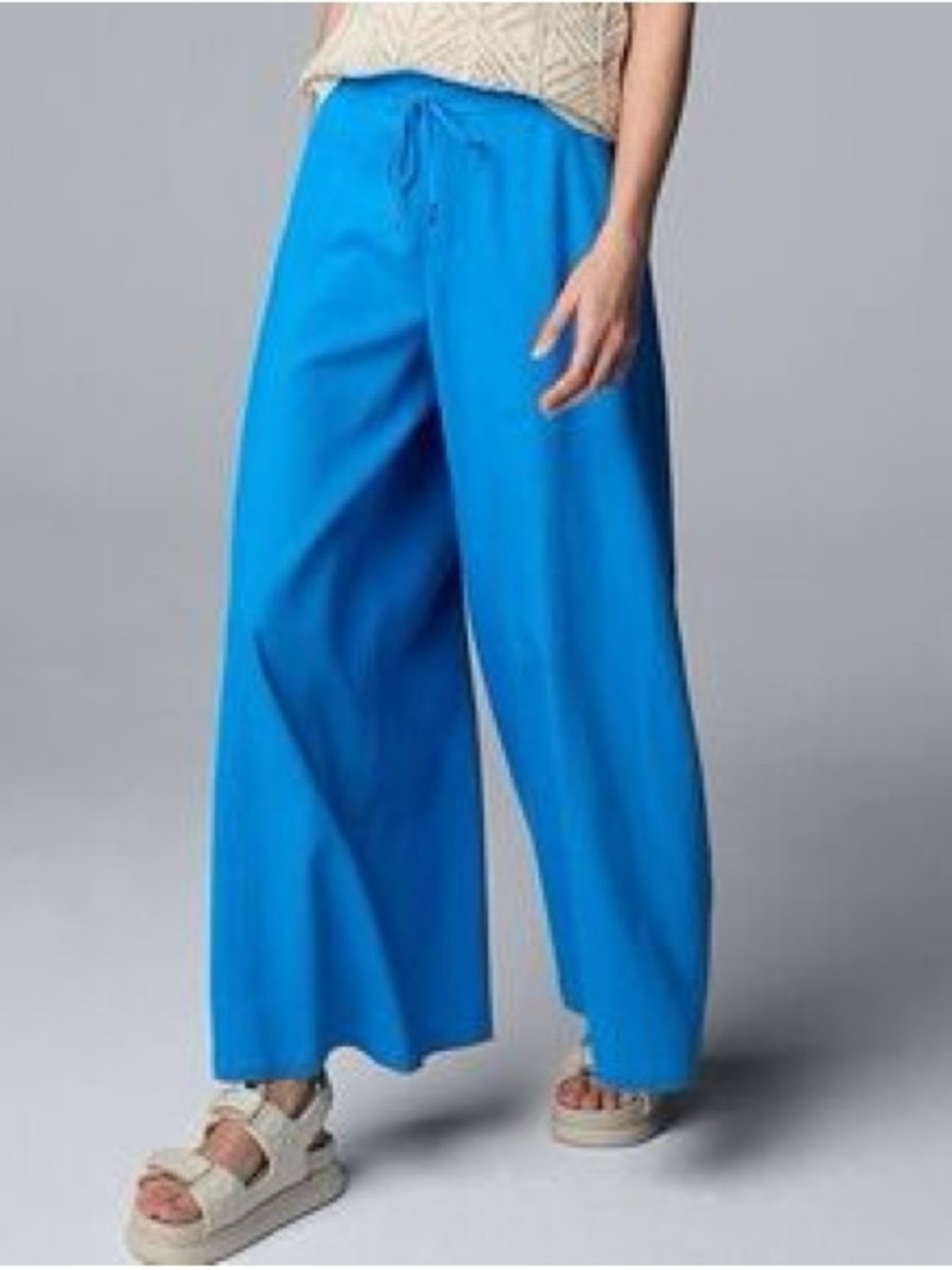 Simply Vera Vera Wang Bright Blue Wide-Leg Drawstring Pants